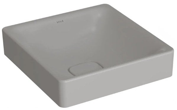 Vitra 7533B076-1398 Metropole Kare Çanak lavabo, 40cm Mat Taş Gri.